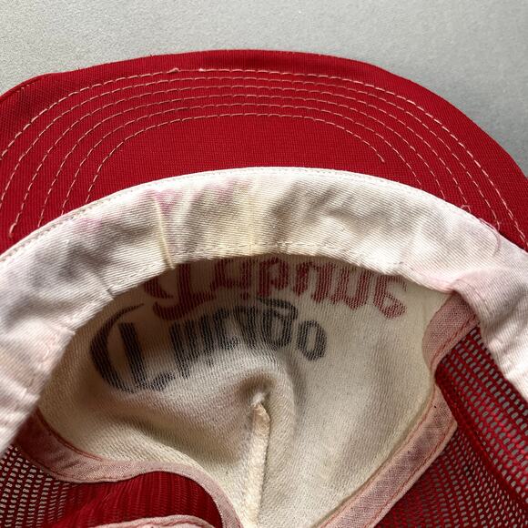 Vintage Chicago Tribune Hat Cap Snapback Trucker Red Newspaper Media USA 80s - Picture 5 of 6